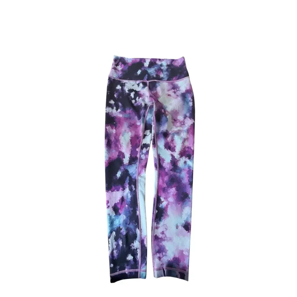 Lululemon High-Rise Leggings - Purple Blue Galaxy / Cosmic Print - Size 8